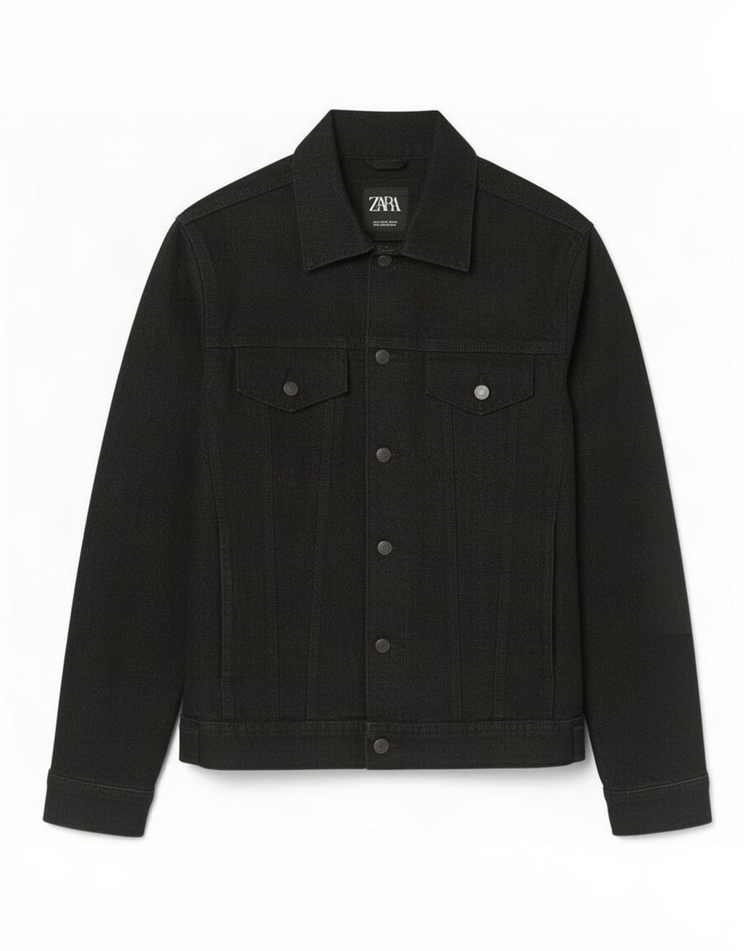 Zara Herre denimjakke UK 38 Medium Sort Bomuld
