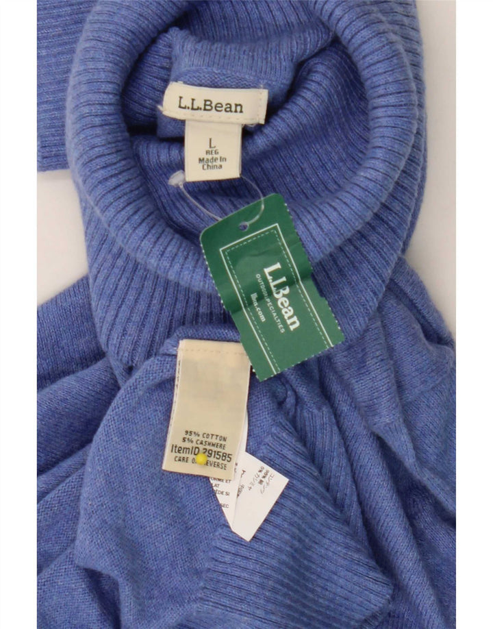 L.L.Bean Herre Rullehalstrøje Sweater Stor Blå Bomuld