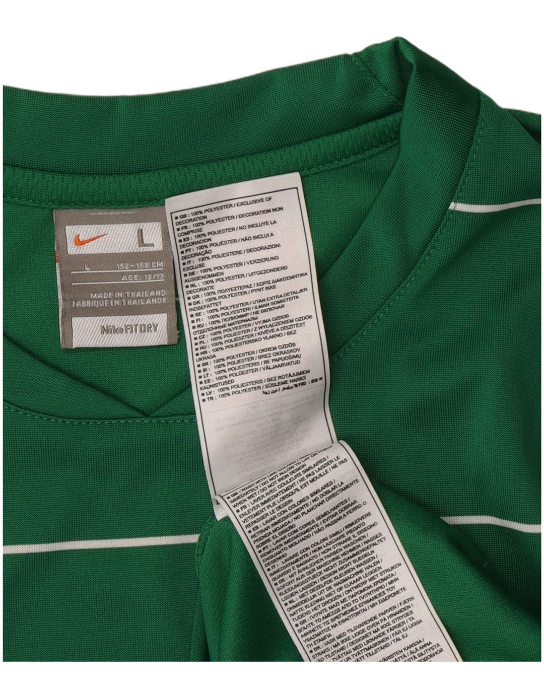 Nike drenge grafisk t-shirt top 12-13 år stor grøn stribet polyester