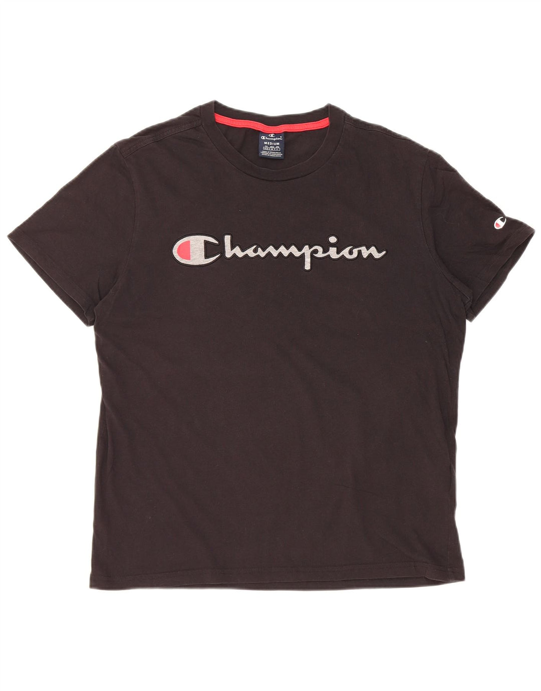 CHAMPION Herre grafisk T-shirt Top Medium Sort Bomuld