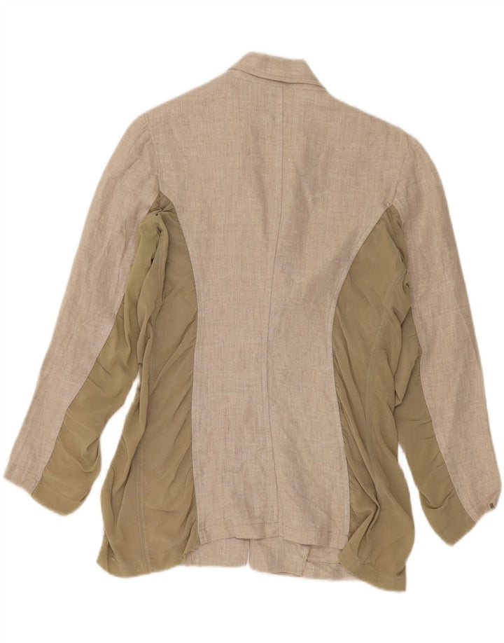 Liu Jo Dame 3-knaps blazerjakke UK 14 Medium Beige Colourblock