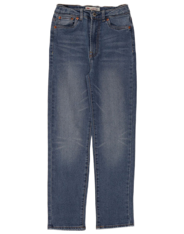 Levi's Boys Ribcage Straight Jeans 9-10 år W24 L25 Blå Bomuld