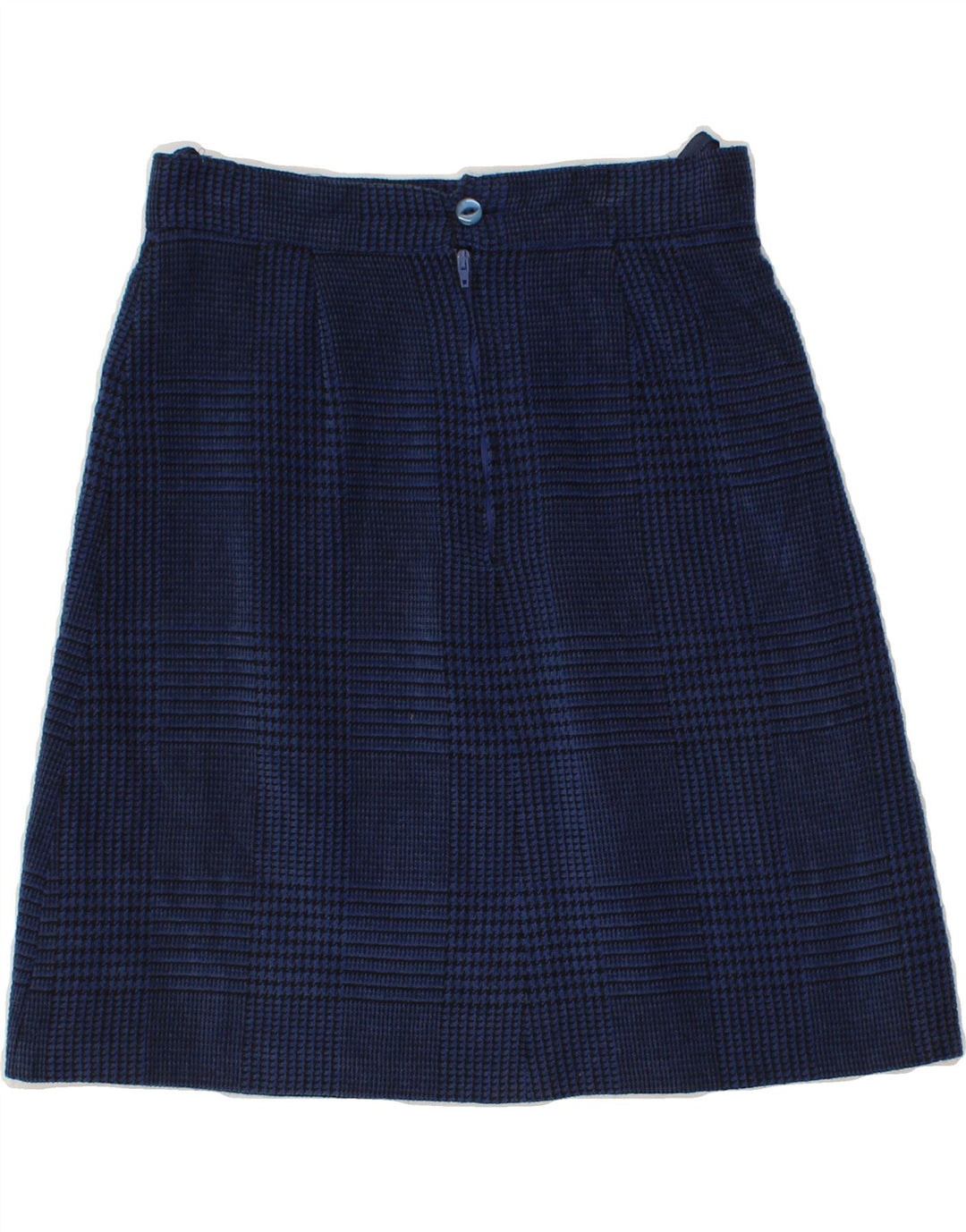 APART Womens A-Line Skirt UK 10 Small  Navy Blue Houndstooth Virgin Wool Vintage Apart and Second-Hand Apart from Messina Hembry 