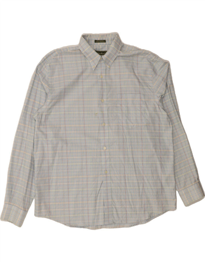 EDDIE BAUER Mens Shirt XL Blue Check Cotton Vintage Eddie Bauer and Second-Hand Eddie Bauer from Messina Hembry 