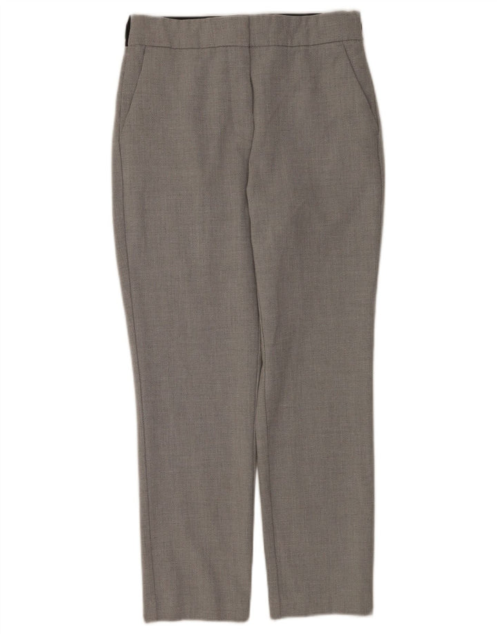 Zara Womens Slim Cropped Trousers Medium W28 L25 Grå Colourblock Polyester