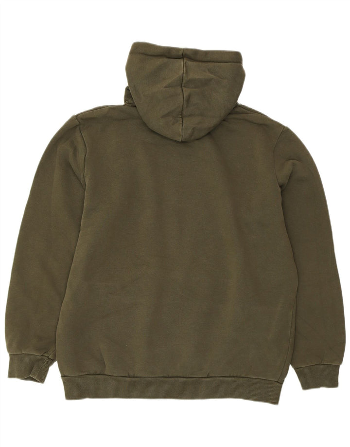 PUMA Oversized grafisk hættetrøjetrøje til kvinder UK 14 Medium Khaki Elastan