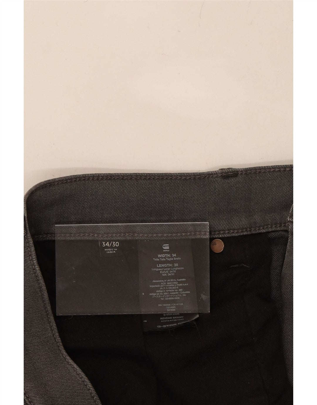 G-STAR Mens Slim Jeans W34 L30 Grey Cotton Vintage G-Star and Second-Hand G-Star from Messina Hembry 