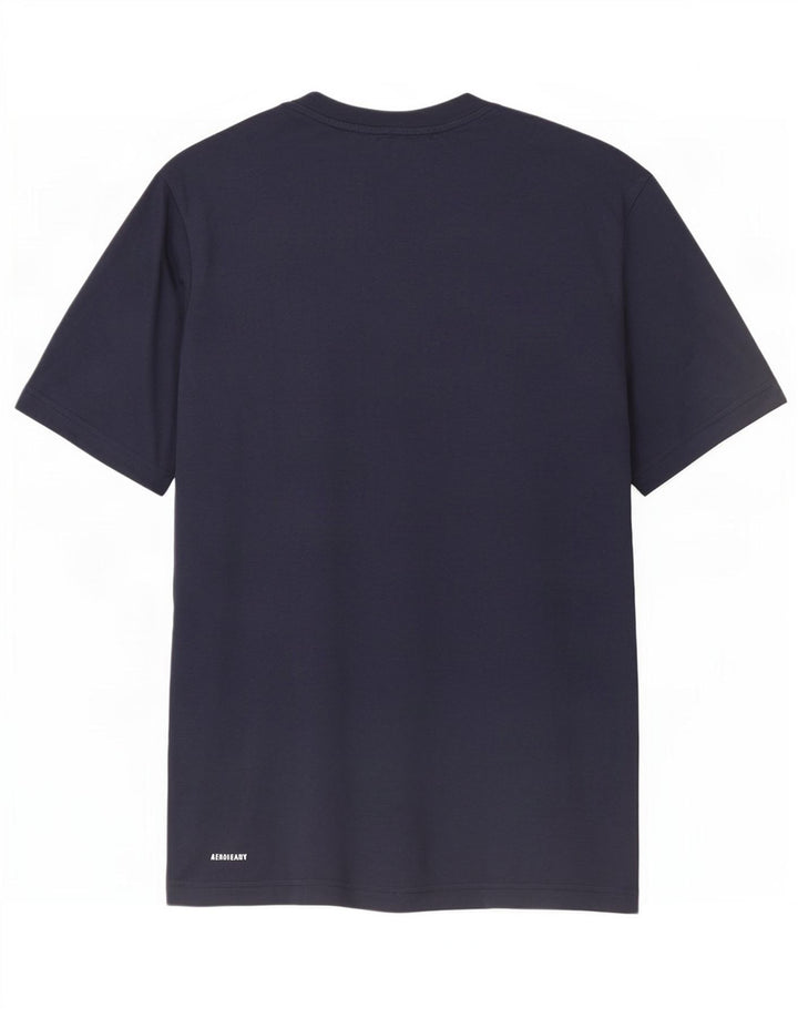 Adidas Aeroready grafisk T-shirt top til mænd, lille marineblå polyester