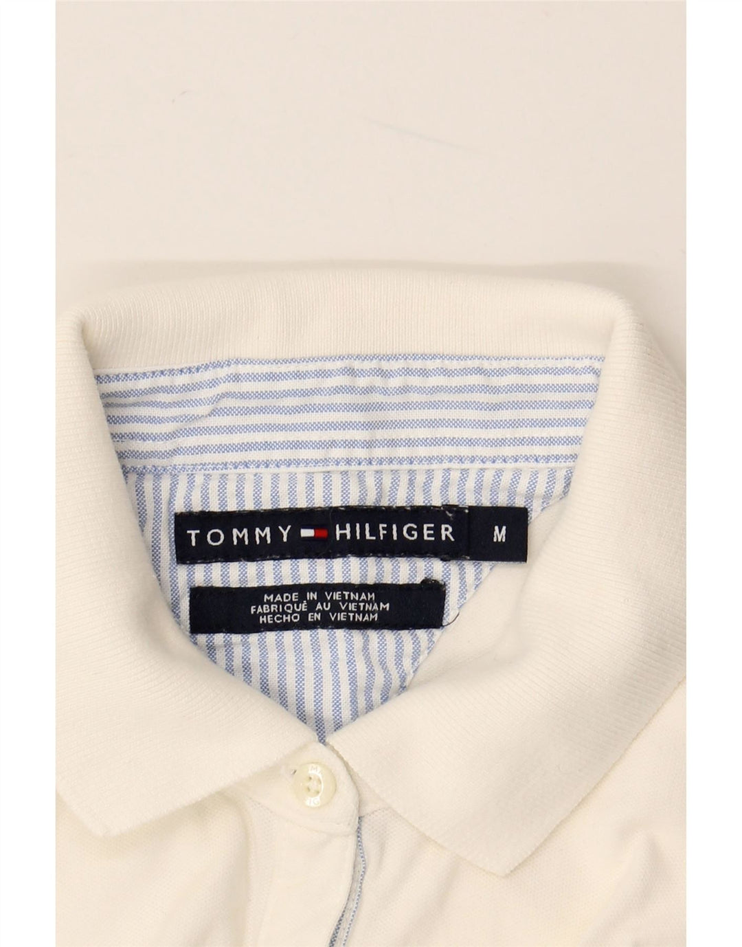TOMMY HILFIGER Dame poloshirt UK 14 Medium White