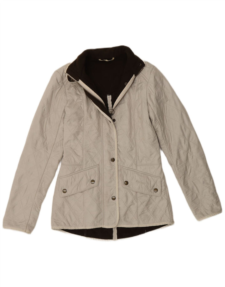 Barbour Quiltet jakke til kvinder UK 8 Small Off White Polyamid