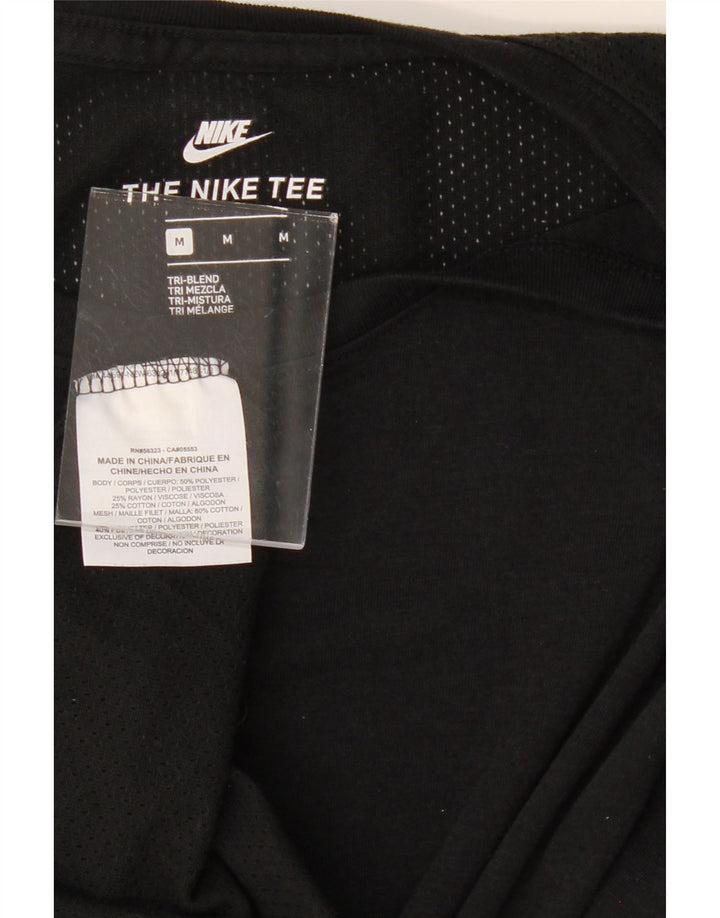 NIKE Mens T-Shirt Top Medium Black Polyester Vintage Nike and Second-Hand Nike from Messina Hembry 