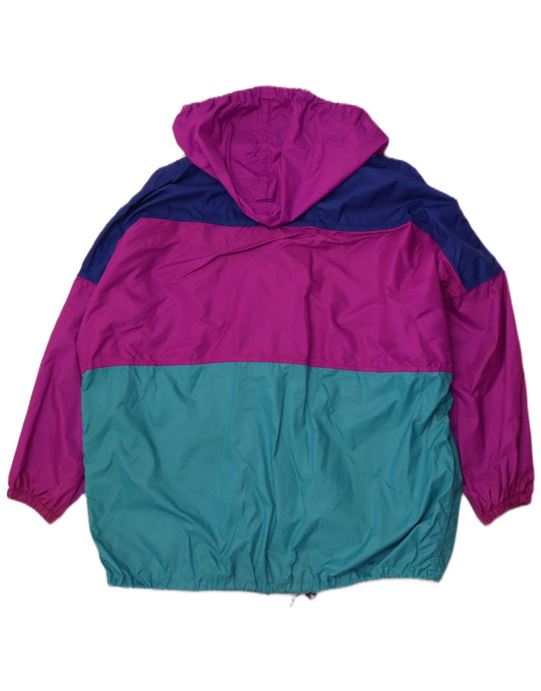 J JEANTEX Regnjakke med hætte til kvinder UK 44/46 2XL Lilla Colourblock