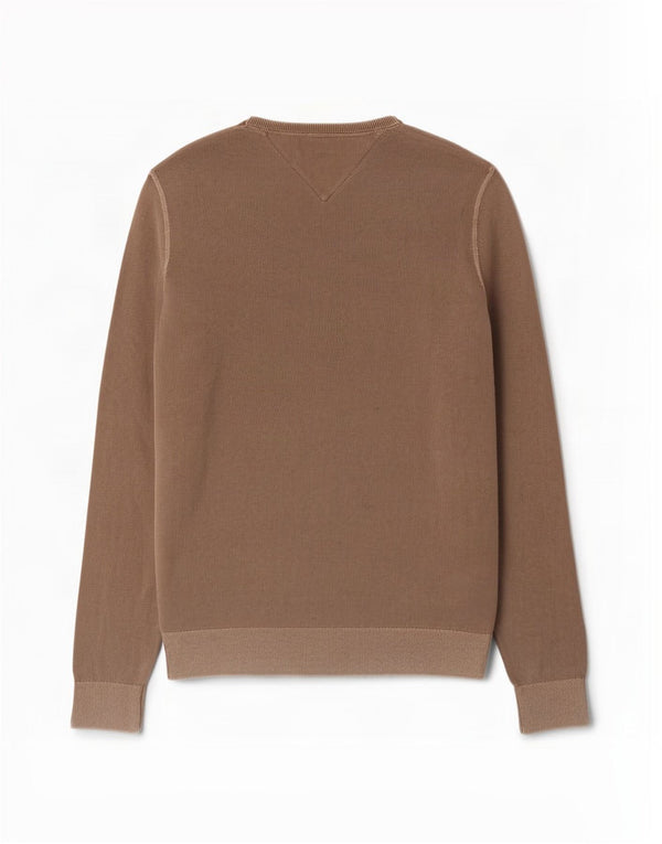 Tommy Hilfiger Herre Crew Neck Jumper Sweater Medium Brun Bomuld