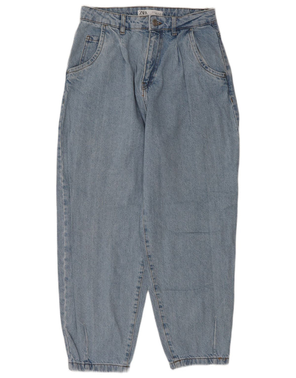 Zara Dameballon Højtaljede Jeans UK 36 XS W26 L27 Blå Bomuld