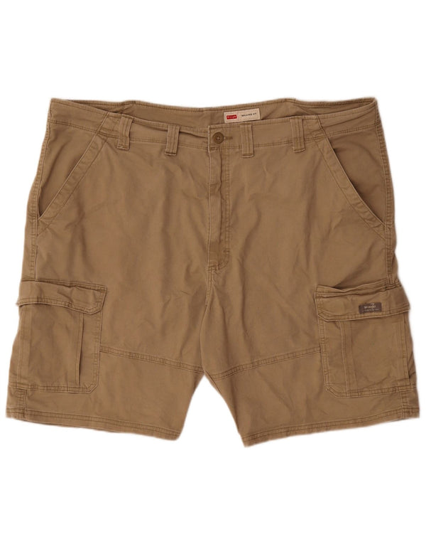 Wrangler Herre Relaxed Fit Cargo Shorts W44 2XL Beige Bomuld