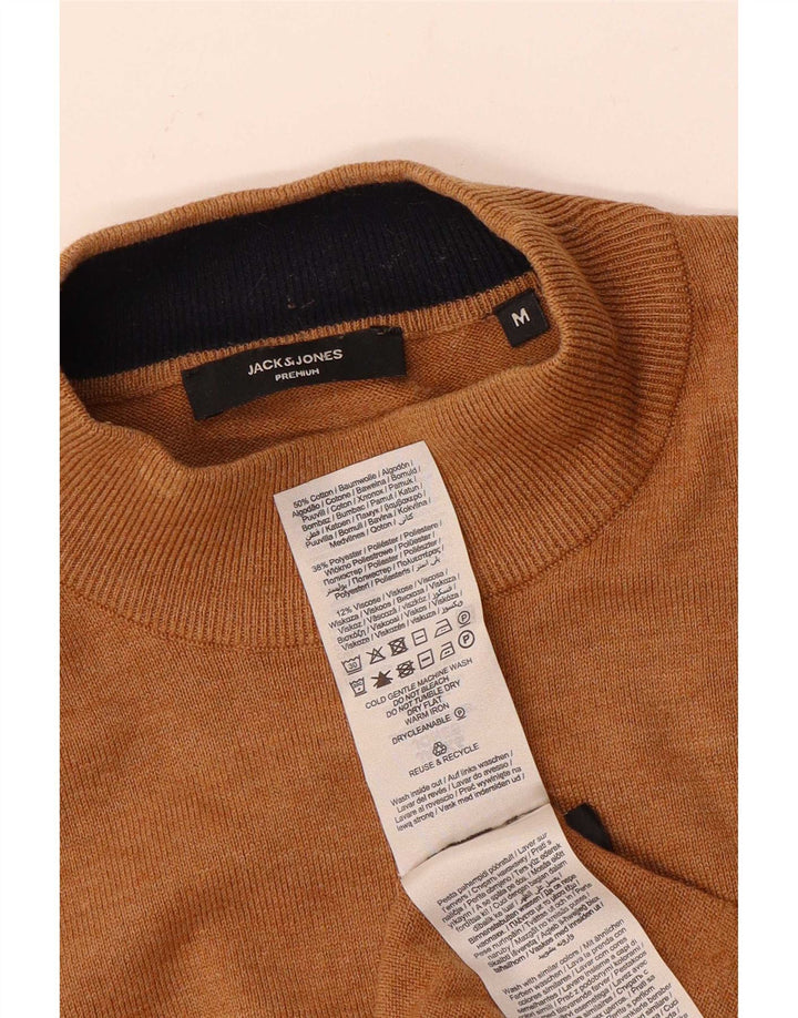 Jack & Jones Herre Turtle Neck Jumper Sweater Medium Brun Bomuld