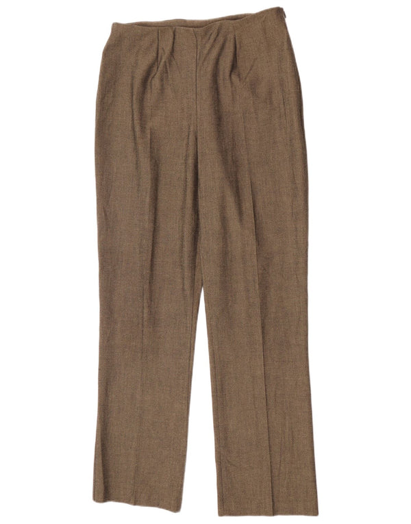 Marks & Spencer Kvinder Højtaljede Suit Bukser UK 12 Medium W26 L28 Khaki