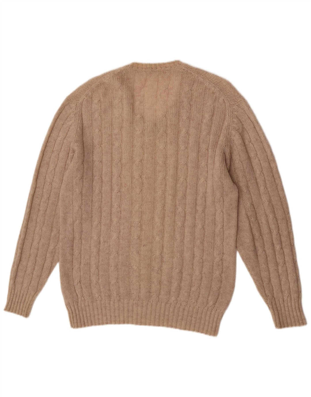 Vintage Herre V-hals sweater IT 56 XL Beige Uld