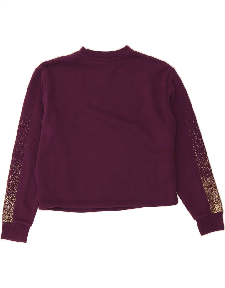 PUMA Womens Crop Oversized Sweatshirt Jumper UK 10 Small Purple Cotton Vintage Puma and Second-Hand Puma from Messina Hembry 