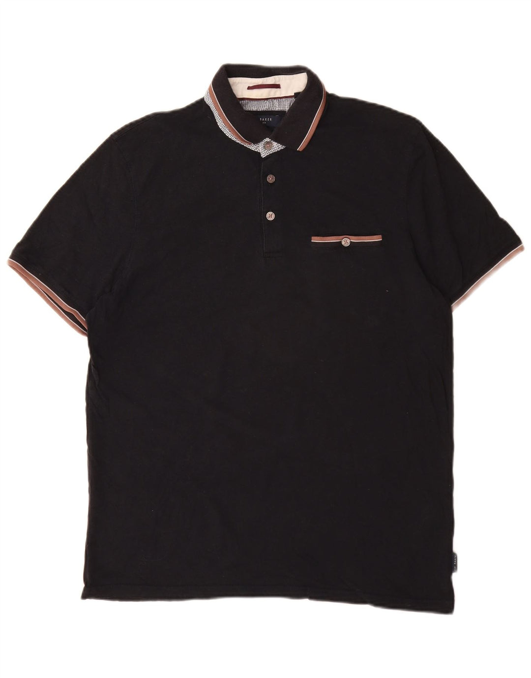 Ted Baker herre poloshirt str. 4 Stor sort bomuld