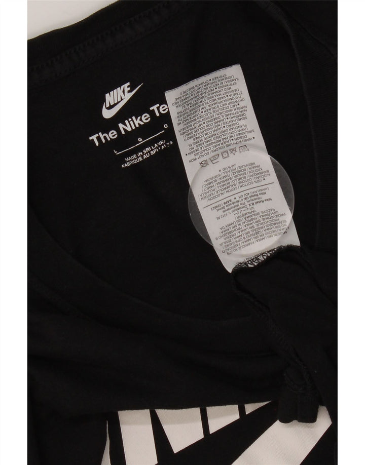 Nike grafisk T-shirt top til mænd, stor sort bomuld