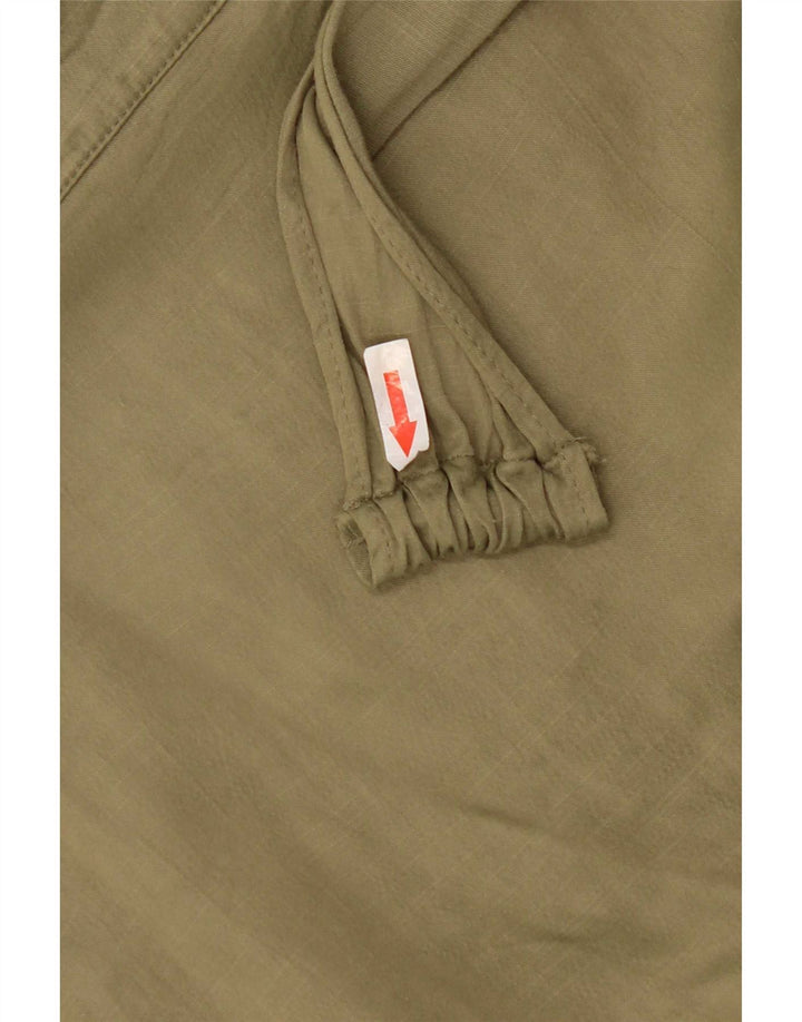 Zara Kvinders Mini Wrap Nederdel Small W26 Khaki Viscose