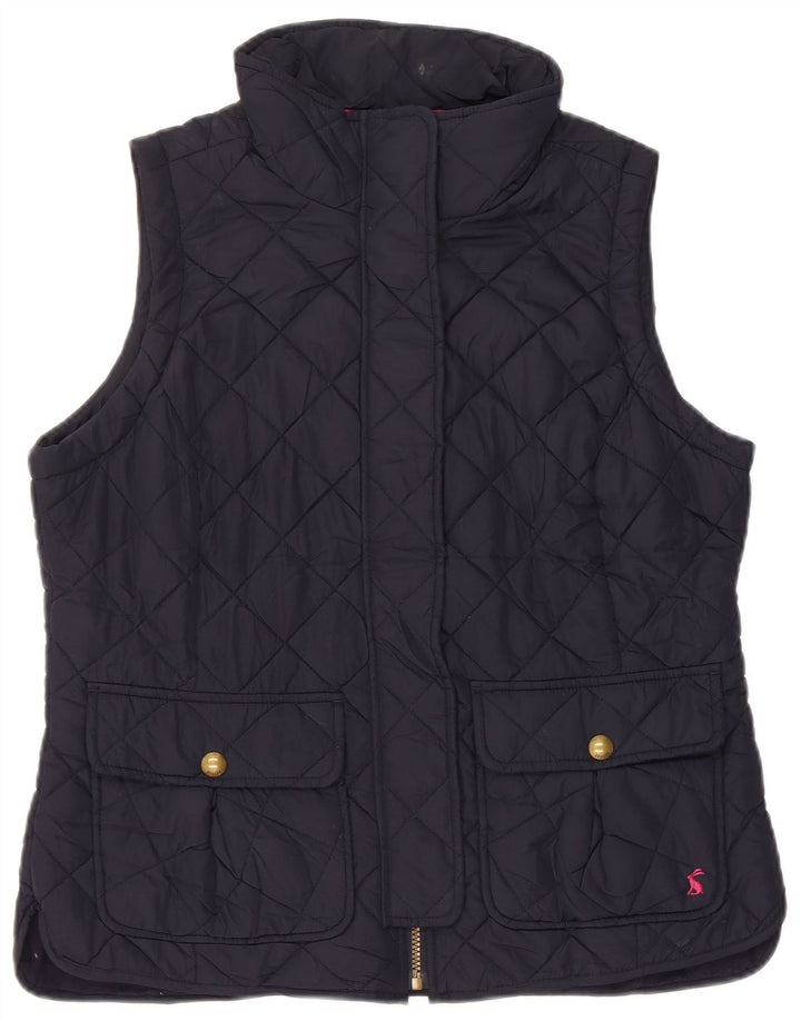 Joules Dame Quilted Gilet UK 14 Large Navy Blue Polyester