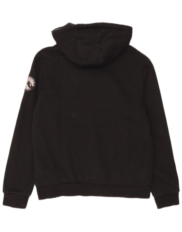 Ellesse Dame Grafisk Hoodie Jumper UK 12 Medium Sort Bomuld