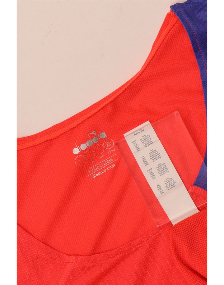 DIADORA Damevest Top UK 16 Large Red Colourblock Polyester