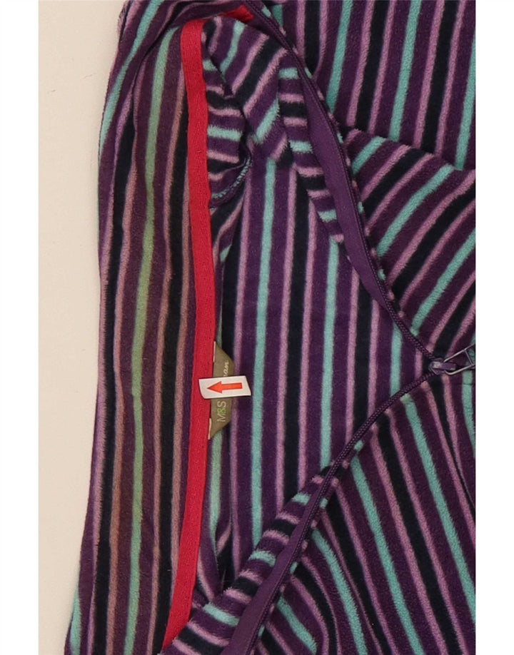 Marks & Spencer Fleecejakke til kvinder UK 22 2XL Lilla stribet polyester