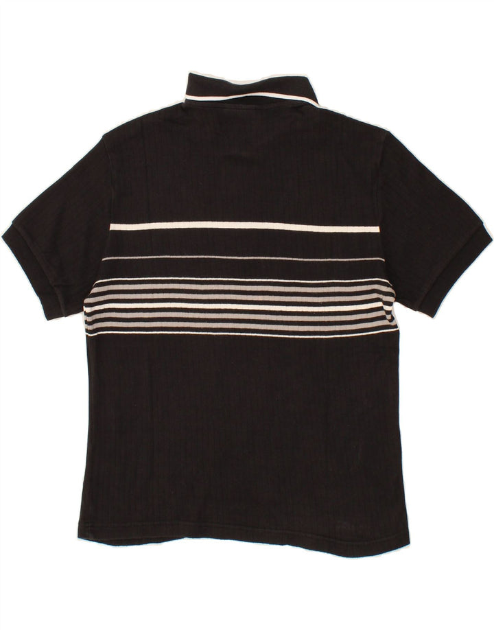 GAS Mens Polo Shirt Medium Black Striped Cotton Vintage Gas and Second-Hand Gas from Messina Hembry 