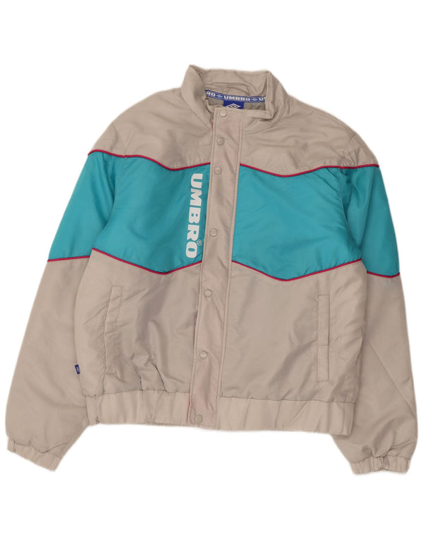 UMBRO Herre grafisk polstret jakke UK 40 Large Grå Colourblock Nylon