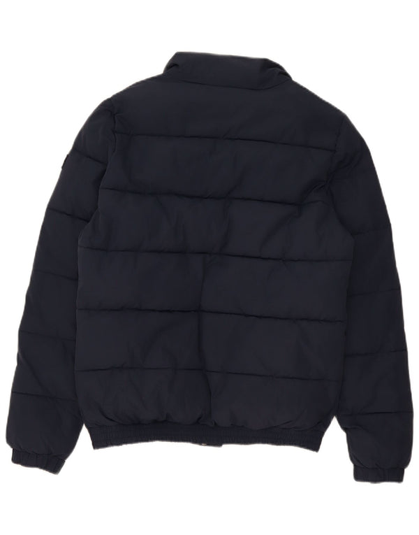Superdry Dame Oversized Polstret Jakke UK 10 Small Navy Blue Polyester
