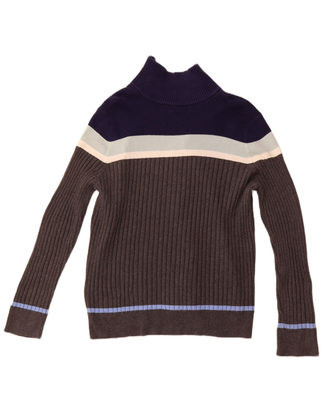 Eddie Bauer Kvinder Høj Cardigan Sweater UK 20 2XL Grå Colourblock Bomuld