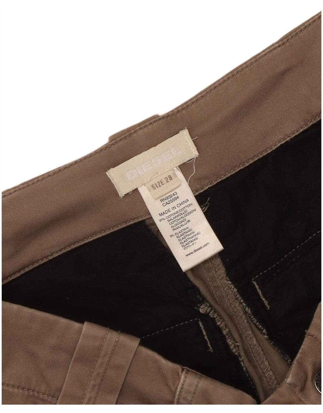 Diesel Dame Slim Cargo Bukser W28 L33 Brun Bomuld