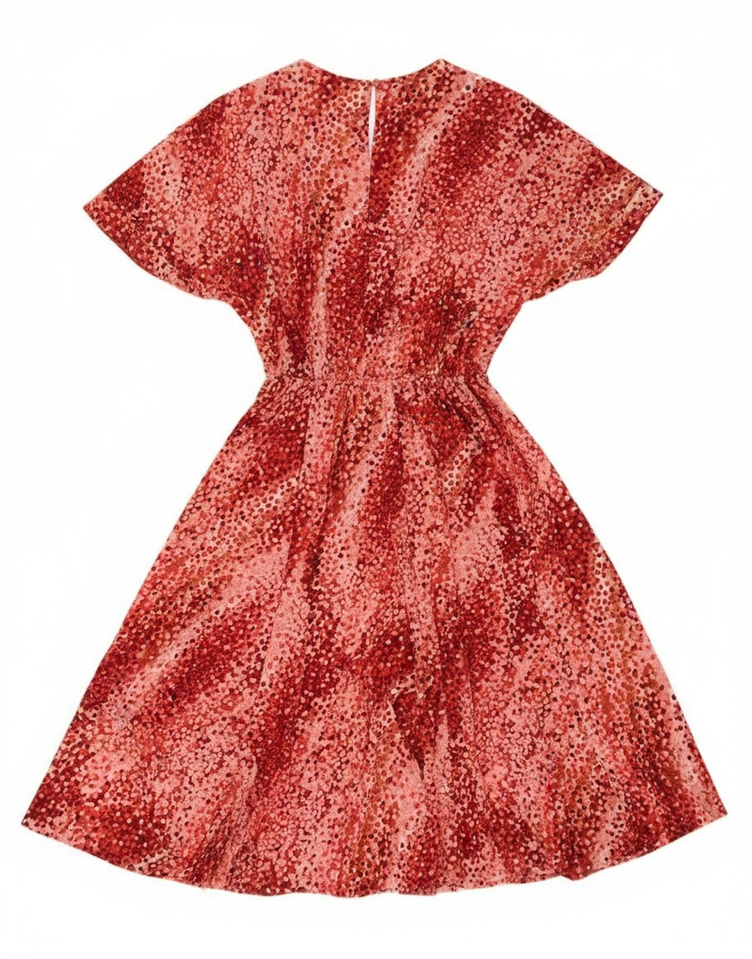 Vintage Dame A-Line Kjole IT 50 XL Burgundy Plettet