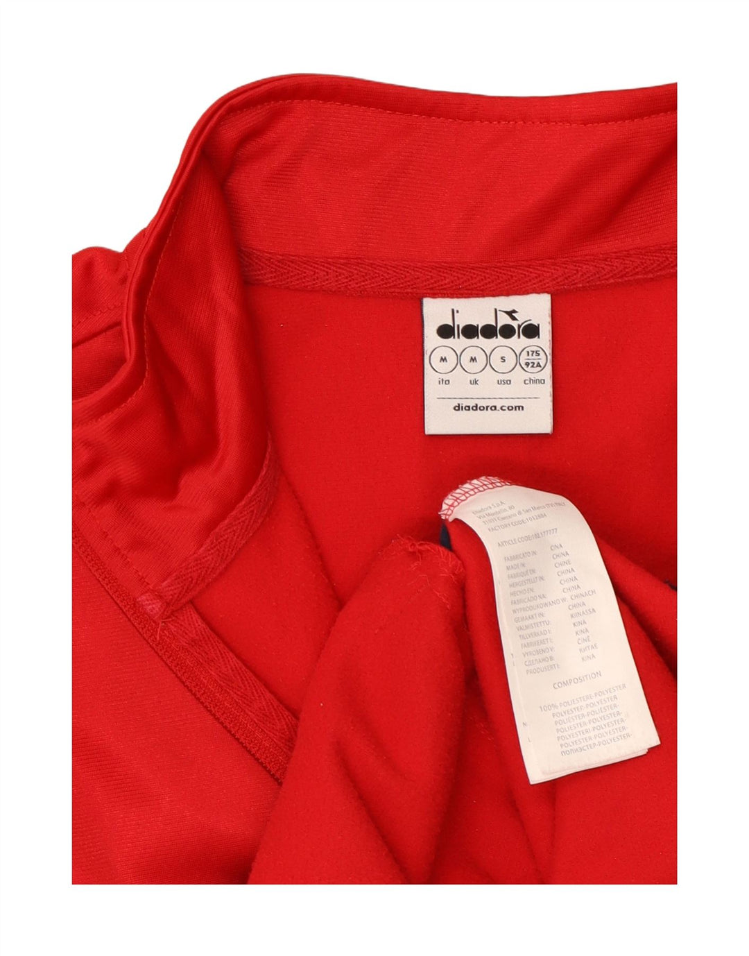 DIADORA Træningsdragt til mænd Topjakke Medium Rød Colourblock Polyester