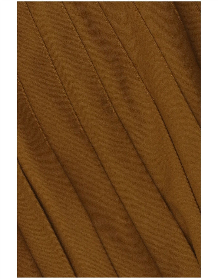Vintage kvindekniv plisseret nederdel EU 40 Medium W30 Khaki Wool