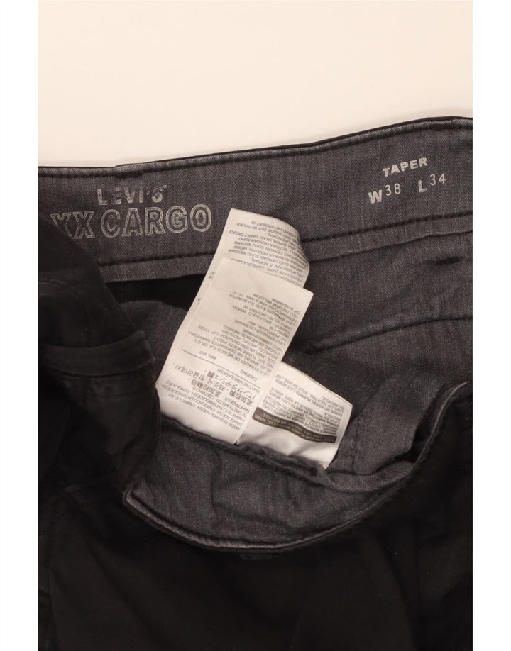 Levi's Herre tilspidsede Cargo-bukser W38 L34 Sort bomuld