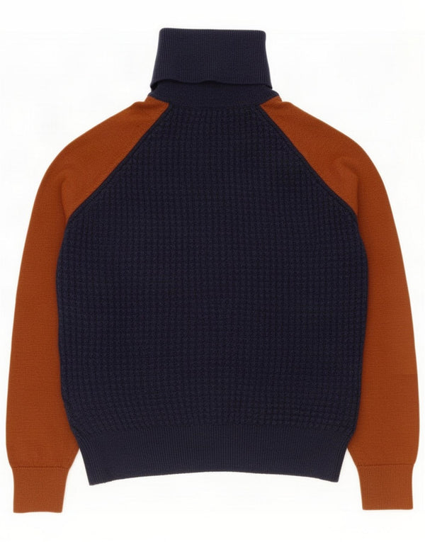 Cos Dame Rullehals Sweater UK 10 Small Navy Blue Colourblock