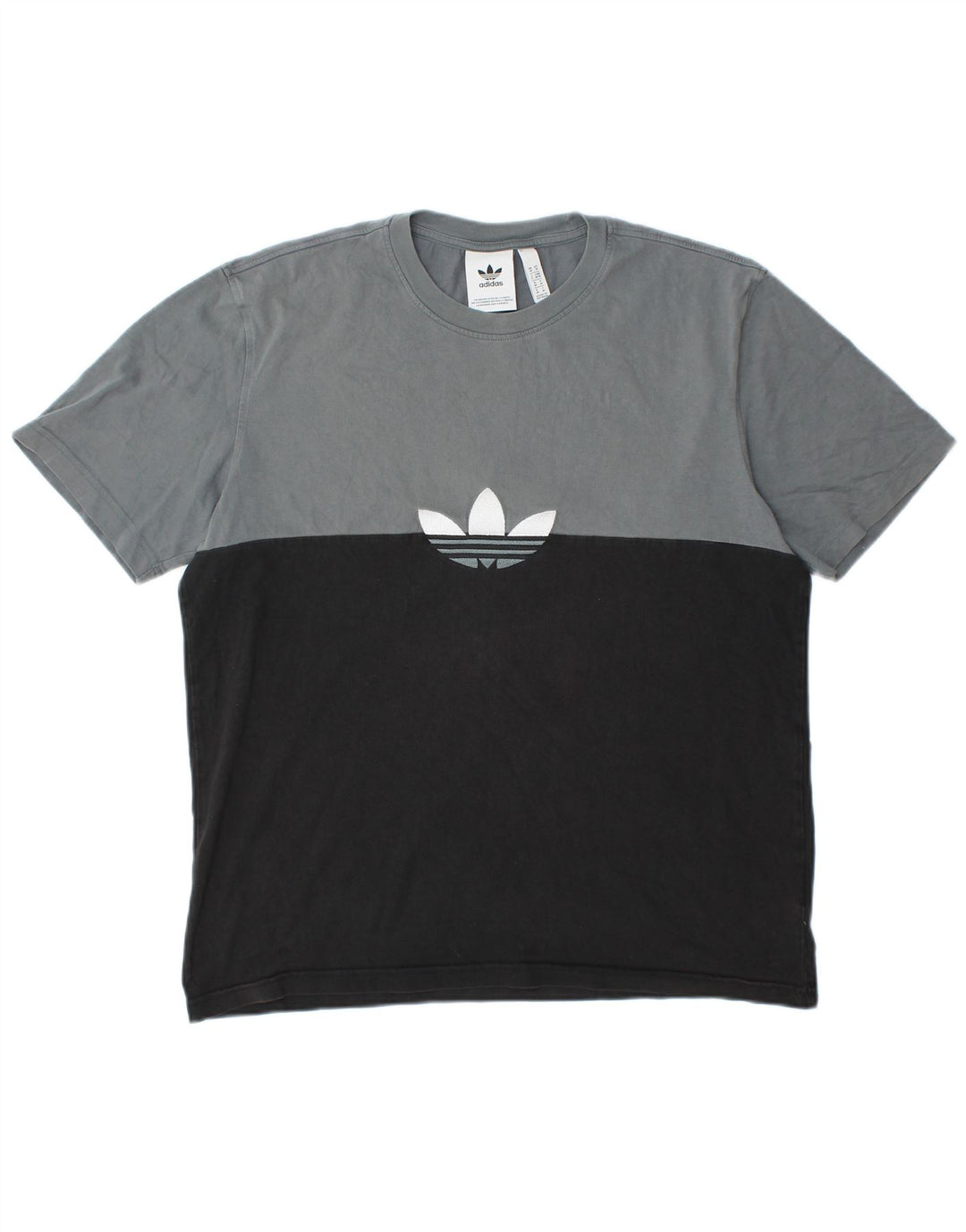 ADIDAS grafisk t-shirt til mænd mellem sort farveblok bomuld