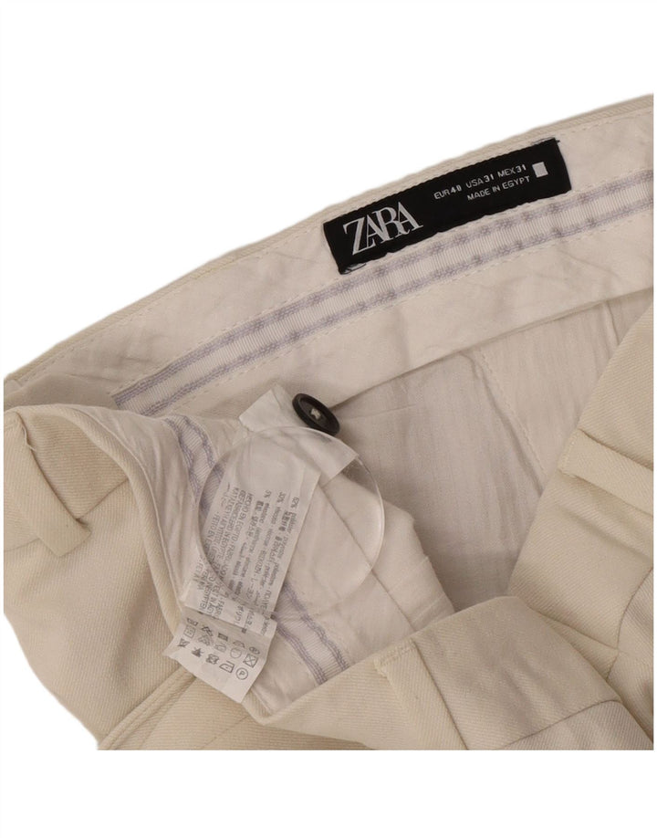 Zara Lige Chinobukser til kvinder EU 40 Medium W31 L28 Off White