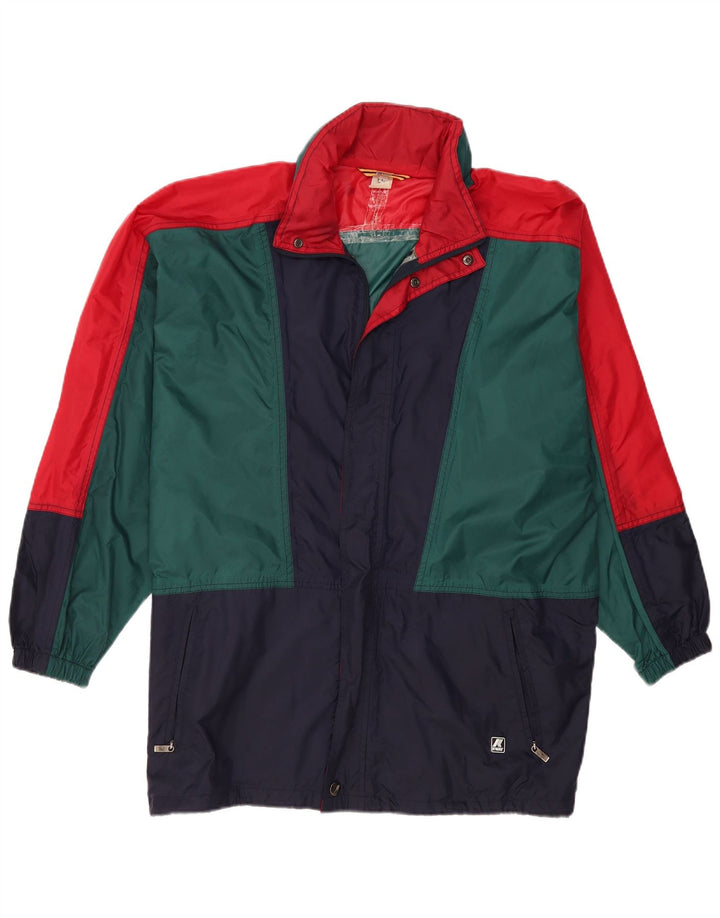 K-Way Herre Oversized regnjakke UK 40 Large Green Colourblock Polyamid