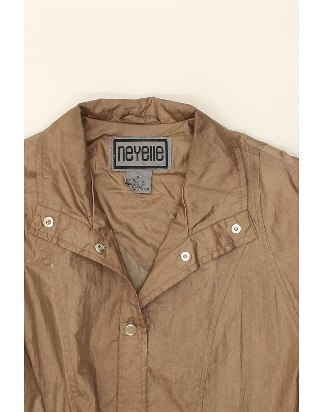 VINTAGE Womens Bomber Jacket UK 10 Small Brown Nylon | Vintage Vintage | Thrift | Second-Hand Vintage | Used Clothing | Messina Hembry 