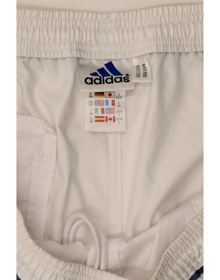 ADIDAS Mens Sport Shorts  Large White Polyester Vintage Adidas and Second-Hand Adidas from Messina Hembry 