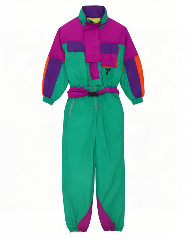 Vintage skijumpsuit til kvinder IT 48 XL Flerfarvet Colourblock Polyamid