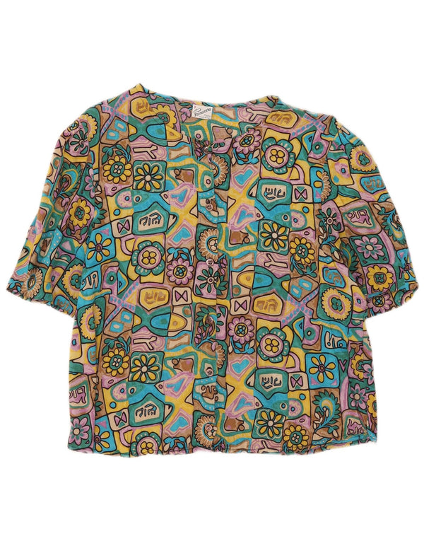 Primavera Firenze Womens Short Sleeve Shirt Blouse UK 3 XS Multicoloured