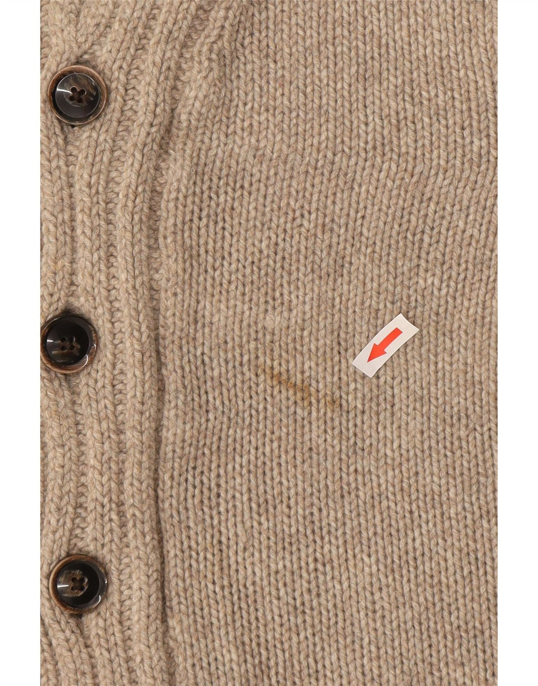 Massimo Dutti Herre Cardigan Sweater XL Beige Uld