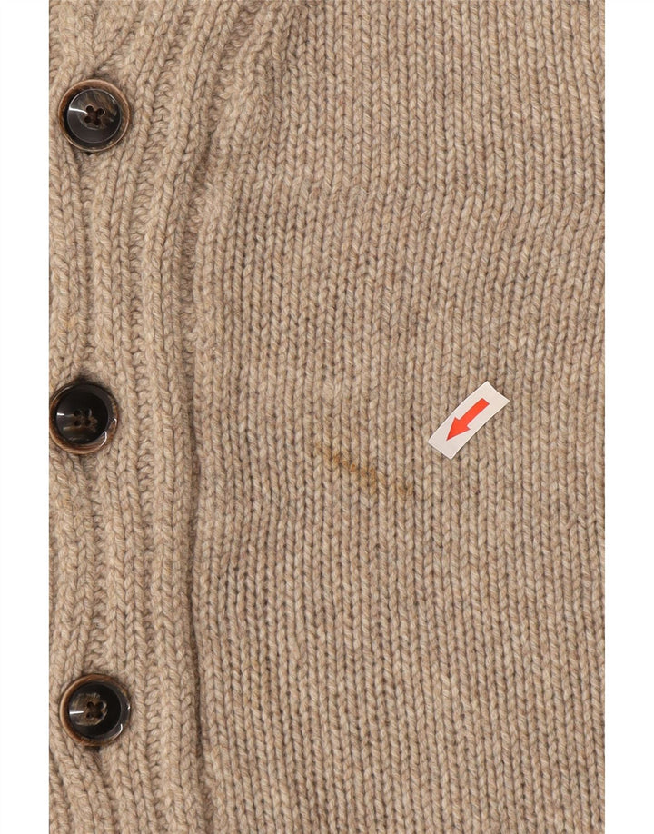 Massimo Dutti Herre Cardigan Sweater XL Beige Uld