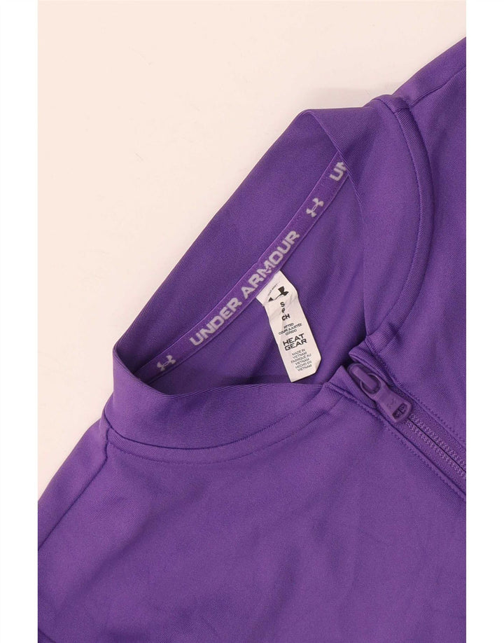 Under Armour Womens Crop Pullover Træningsdragt Top UK 10 Small Purple